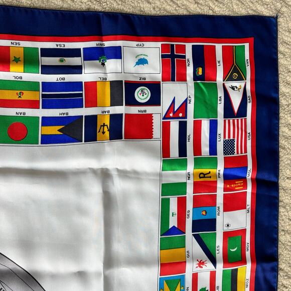 2024 Olympics silk scarf large colorful square Games of the 24th Olympiad flags - Picture 7 of 8